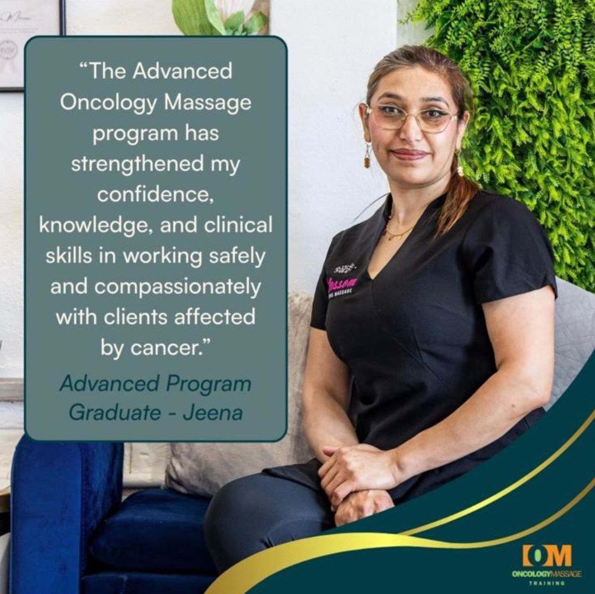 Jeena, Advanced Oncology Massage program graduate